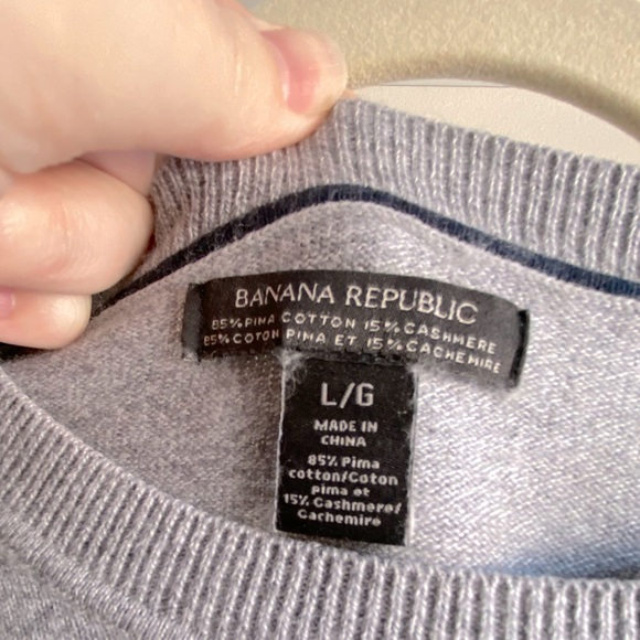 Men’s Banana Republic Pima Cotton Cashmere sweater EUC L - Picture 2 of 3